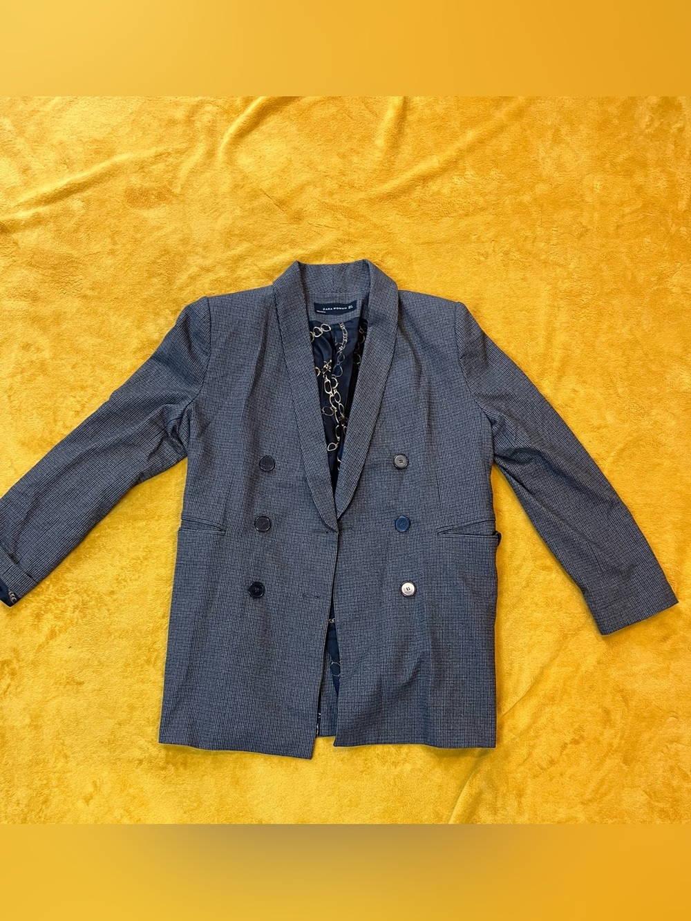 Zara Double-Breasted Blue Gray Men's Blazer